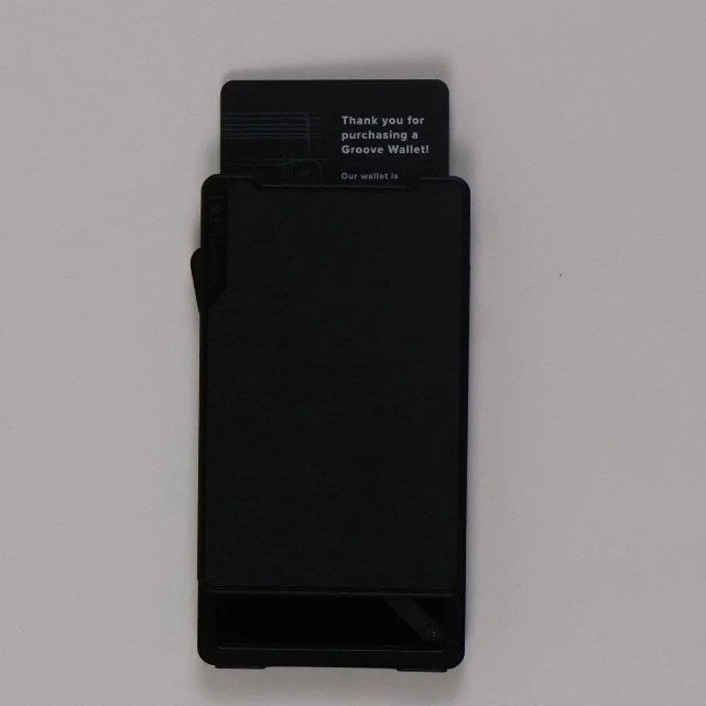 Groove Life Mens Wallet Groove Wallet Black Solid OS Metal NWT